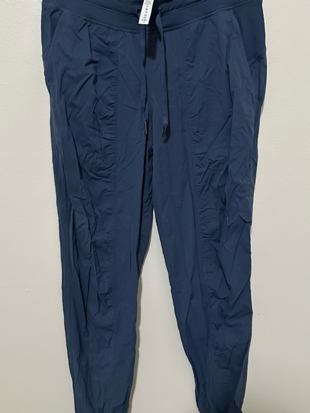 Navy Blue Casual Drawstring Pants